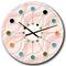 Designart 'Pink Elegant Pastel Waves Mid-Century Modern Wall Clock